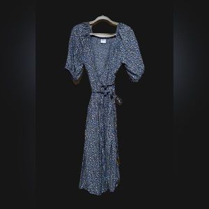 Floral Wrap Dress | Multi-Color Blue